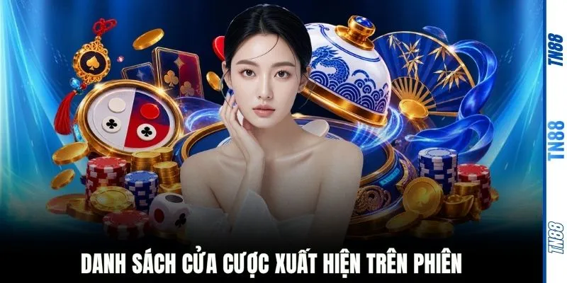 Danh sách cửa cược xuất hiện trên phiên